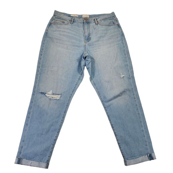 Universal Thread Women's Jeans Mid Rise Boyfriend Distressed Crop Size 12/31 - Picture 1 of 10